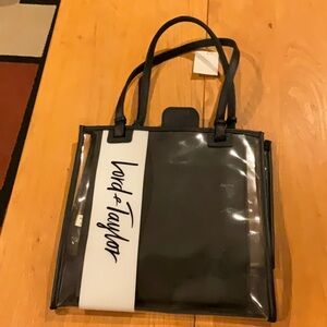 NWT Lord &Taylor vinyl clear tote